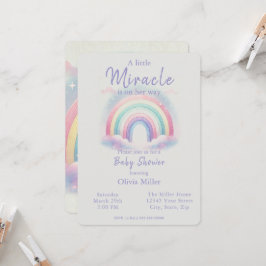 Pastel Rainbow Baby Shower Einladung für Mädchen
