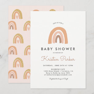 Pastel Rainbow Baby Shower Einladungskarten