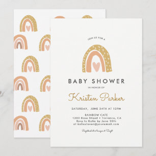 Pastel Rainbow Baby Shower Einladungskarten