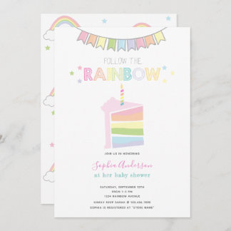 Pastel Rainbow Baby ShowParty Einladung