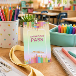 Pastel Rainbow Bad Pass Abzeichen für Lehrer Ausweis