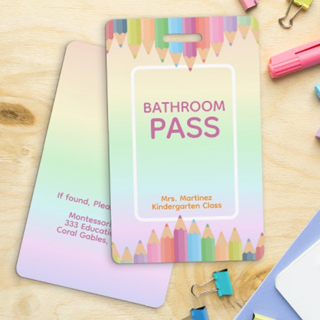 Pastel Rainbow Bad Pass Abzeichen für Lehrer Ausweis (Von Creator hochgeladen)