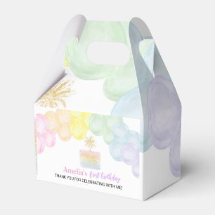 Pastel Rainbow Balloon Fevor Box Geburtstagsparty Geschenkschachtel