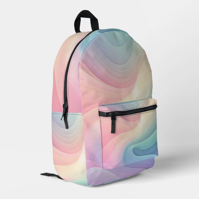 Pastel Rainbow Bedruckter Rucksack (Rückseitige Ecke links)