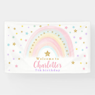 Pastel Rainbow Birthday Vinyl Welcome Banner