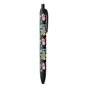 Pastel Rainbow Black Floral Garden Blume Blätter Kugelschreiber