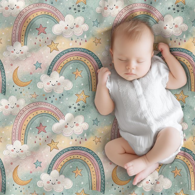 Pastel Rainbow Blanket Soft Gift Baby’s Arrival Fleecedecke (Pastel Rainbow Blanket Soft Gift for Baby’s Arrival)