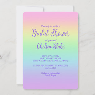 Pastel Rainbow Bridal Dusche Einladung