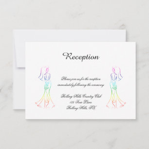 Pastel Rainbow Brides Wedding Empfang Einladung