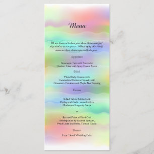 Pastel Rainbow Brides Wedding Menu Menükarte