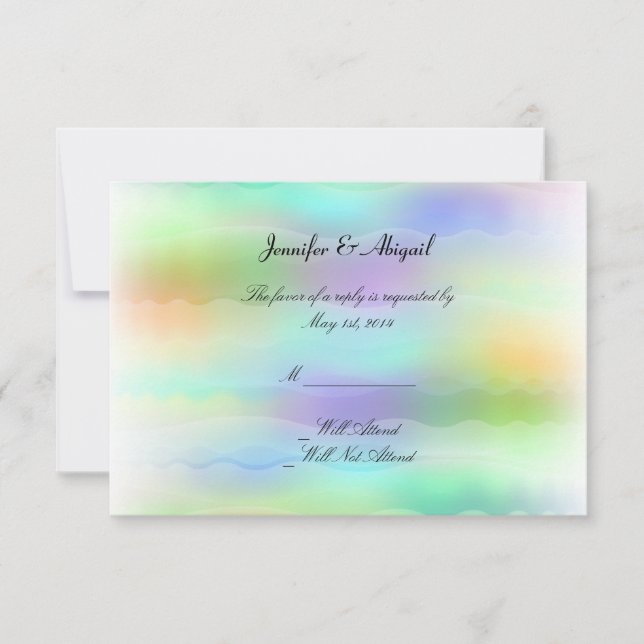 Pastel Rainbow Bridge Wedding Response Card Einladung (Vorderseite)