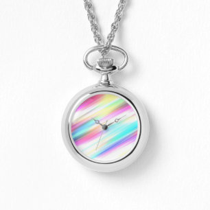 Pastel Rainbow Brush Strokes Armbanduhr