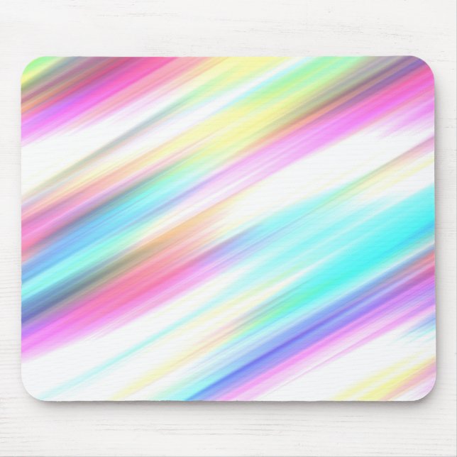 Pastel Rainbow Brush Strokes Mousepad (Vorne)