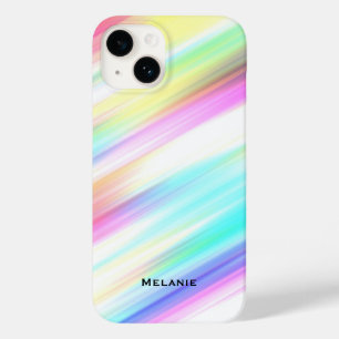 Pastel Rainbow Brush Strokes Personalisiert Case-Mate iPhone 14 Hülle