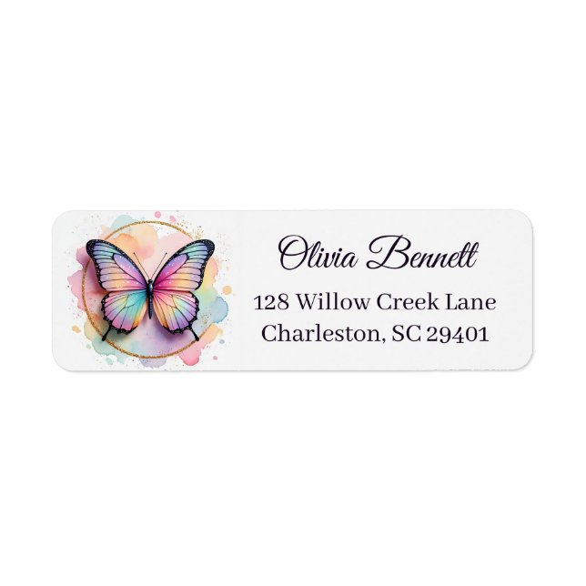 Pastel Rainbow Butterfly Splash Circle (Vorne)