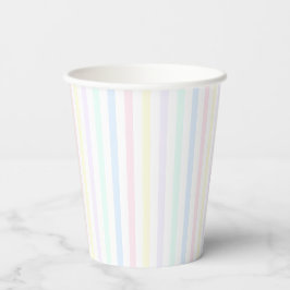 Pastel Rainbow Candy Stripe Retro Pappbecher