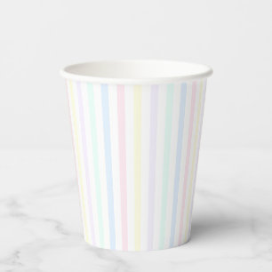 Pastel Rainbow Candy Stripe Retro Pappbecher