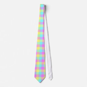Pastel Rainbow Checkered Krawatte