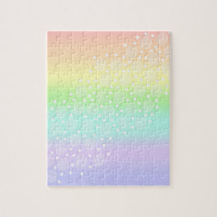 Pastel Rainbow Circles Challenging Jigsaw Puzzle