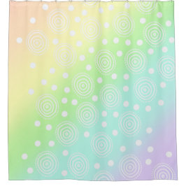 Pastel Rainbow Circles in Circles Duschvorhang