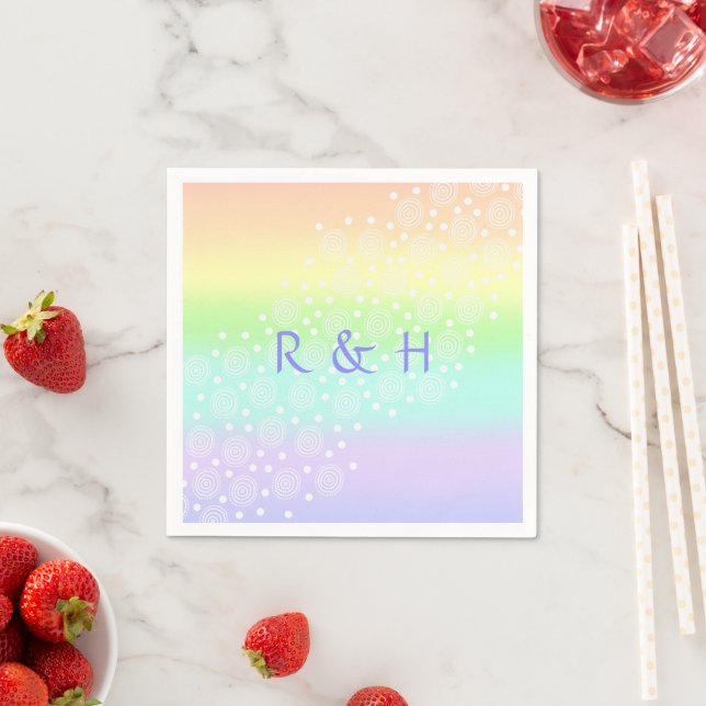 Pastel Rainbow Circles Serviette (Beispiel)