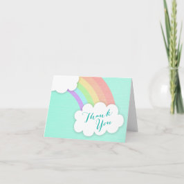 Pastel Rainbow Cloud Baby Dusche Vielen Dank Dankeskarte