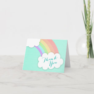 Pastel Rainbow Cloud Baby Dusche Vielen Dank Dankeskarte