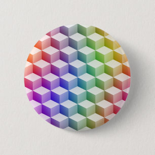 Pastel Rainbow Colored Shaded 3D Look Cubes Button