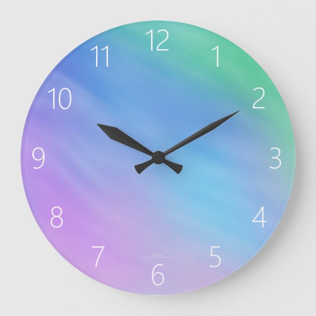 Pastel Rainbow Colored Sky Große Wanduhr (Vorderseite)