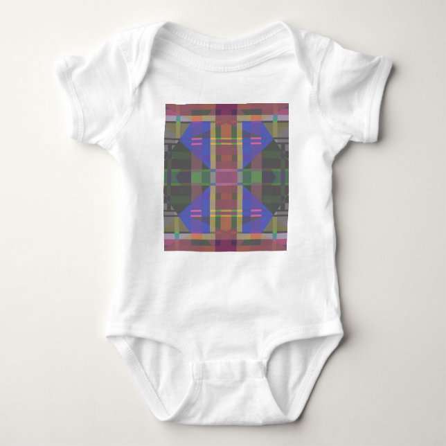 Pastel Rainbow Colorful Geometric Baby Strampler (Vorderseite)