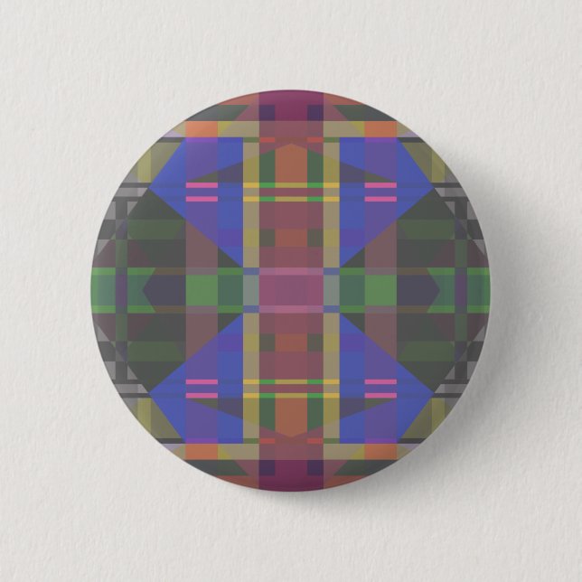 Pastel Rainbow Colorful Geometric Button (Vorderseite)