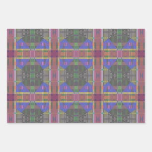 Pastel Rainbow Colorful Geometric Geschenkpapier Set