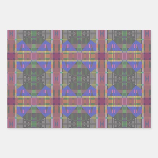 Pastel Rainbow Colorful Geometric Geschenkpapier Set (Vorderseite)