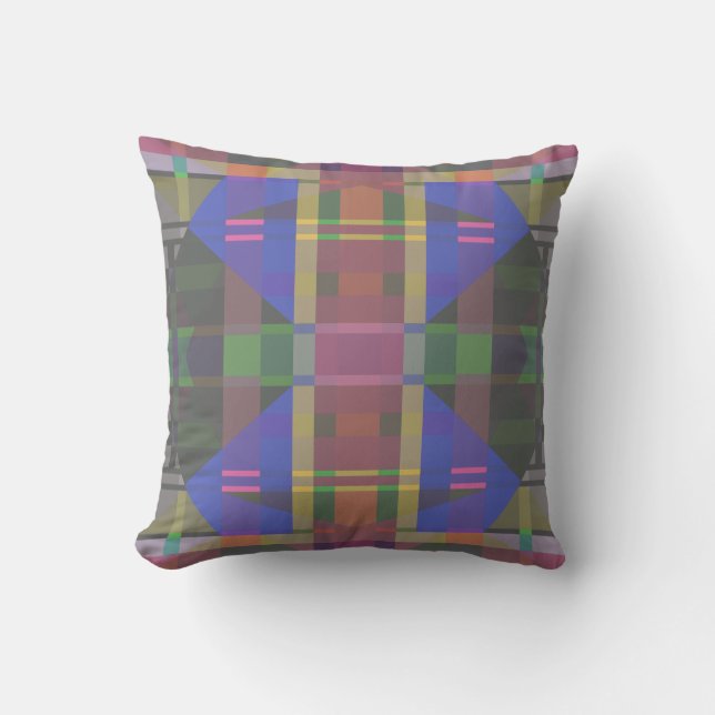 Pastel Rainbow Colorful Geometric Kissen (Vorderseite)