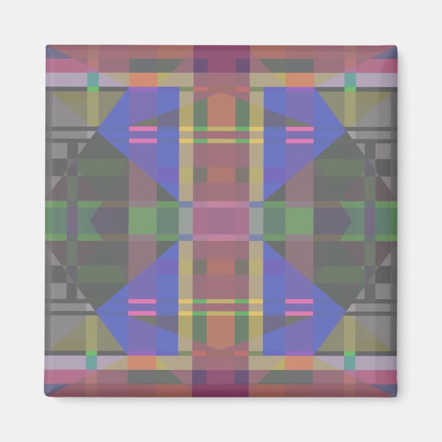 Pastel Rainbow Colorful Geometric Magnet (Vorne)