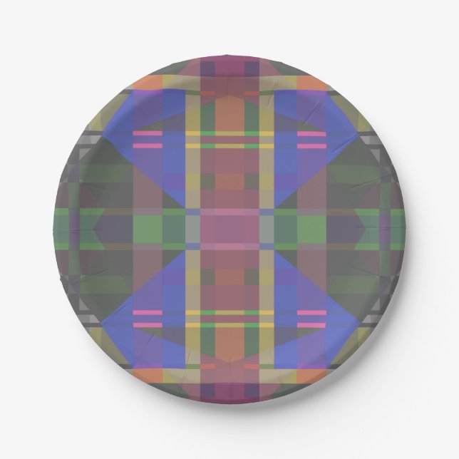 Pastel Rainbow Colorful Geometric Pappteller (Vorderseite)
