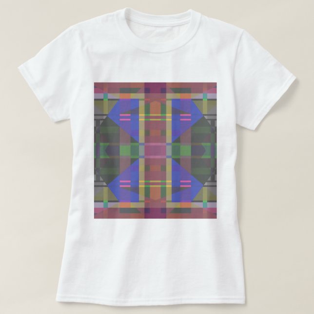Pastel Rainbow Colorful Geometric T-Shirt (Design vorne)