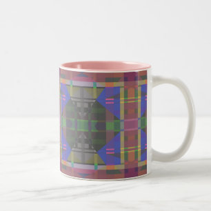 Pastel Rainbow Colorful Geometric Zweifarbige Tasse