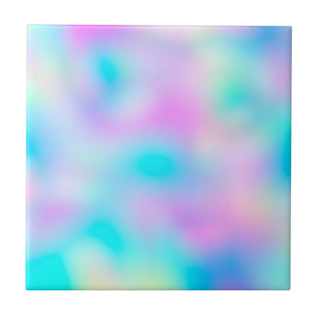 Pastel Rainbow Colors Abstrakt Blur Gradient Ombre Fliese (Vorderseite)