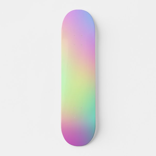 Pastel Rainbow Colors Abstrakt Blur Gradient Ombre Skateboard (Vorne)