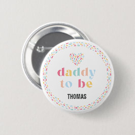 Pastel Rainbow Colors Baby Shower Daddy zu sein Button