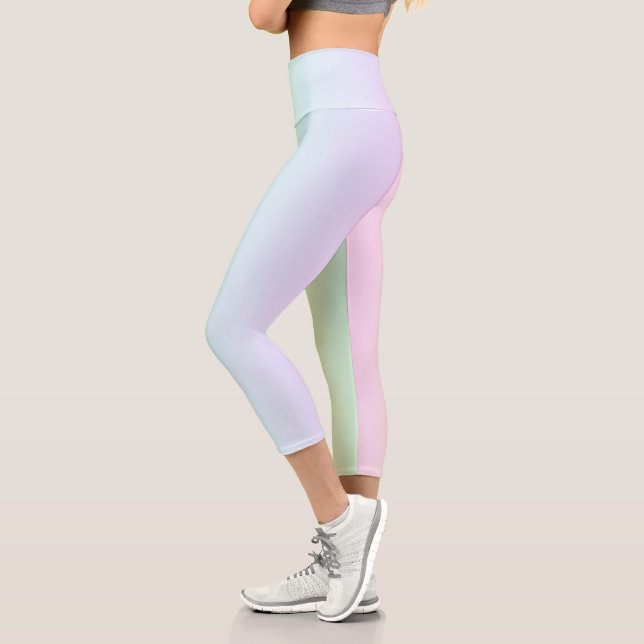 Pastel Rainbow Colors Capri Leggings (Links)
