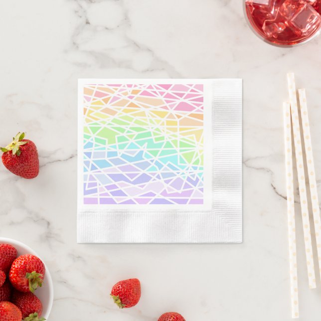 Pastel Rainbow Colors Geometric Paper Napkins Serviette (Beispiel)