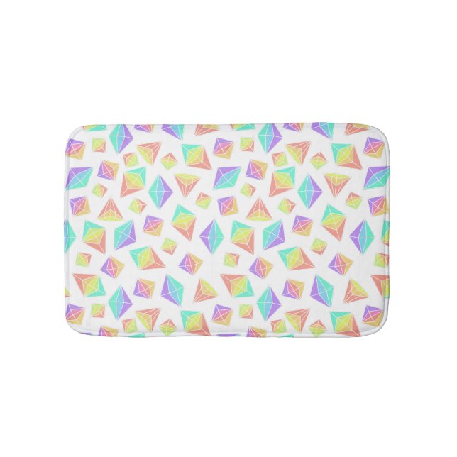 Pastel Rainbow Crystals Muster Badematte (Vorderseite)