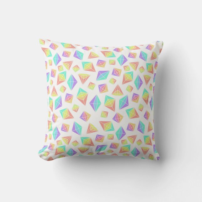 Pastel Rainbow Crystals Muster Kissen (Vorderseite)