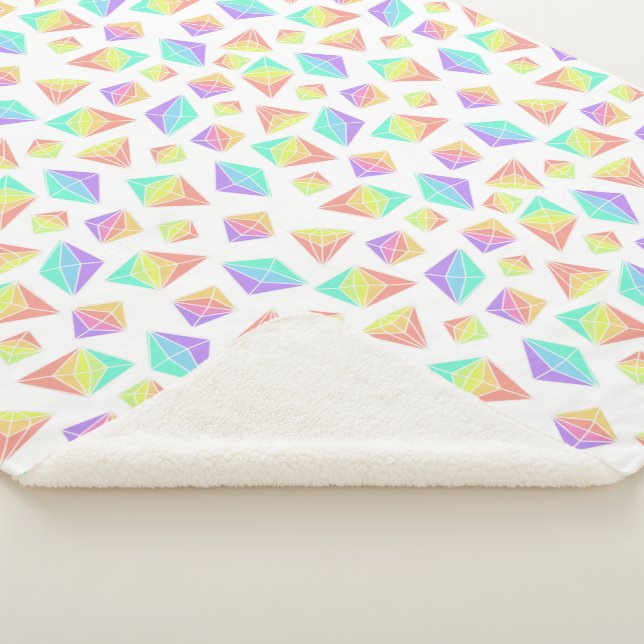 Pastel Rainbow Crystals Muster Sherpadecke (3/4)