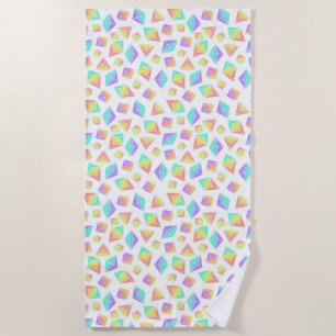 Pastel Rainbow Crystals Muster Strandtuch