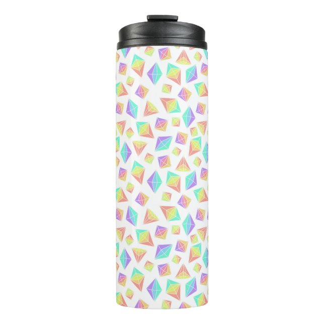 Pastel Rainbow Crystals Muster Thermosbecher (Vorderseite)