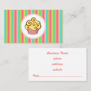 Pastel Rainbow Cupcake Business Card Visitenkarte