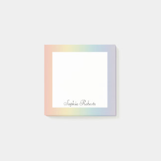 Pastel Rainbow Custom Name  Post-it Klebezettel